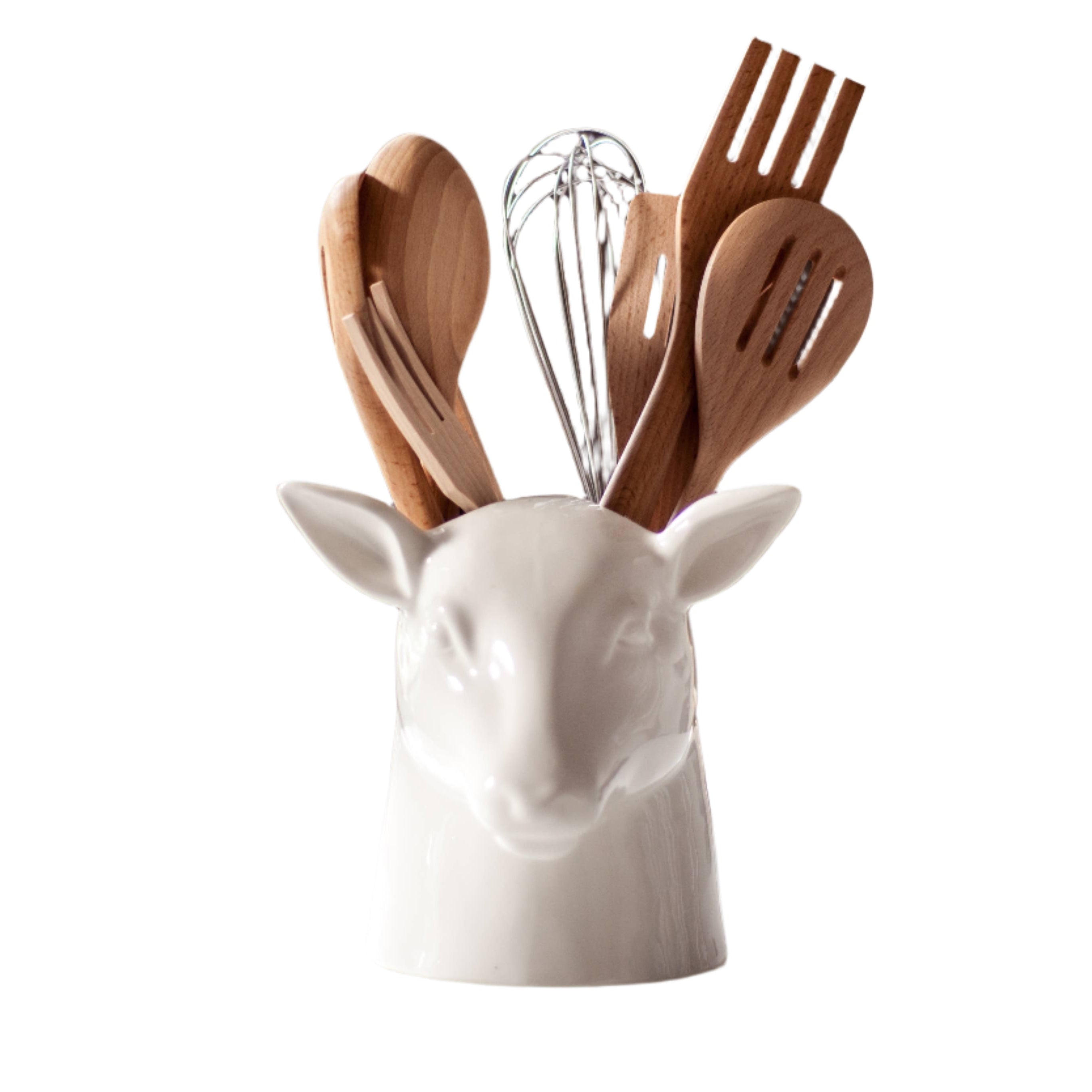 Ceramic Stag Head Utensil Holder