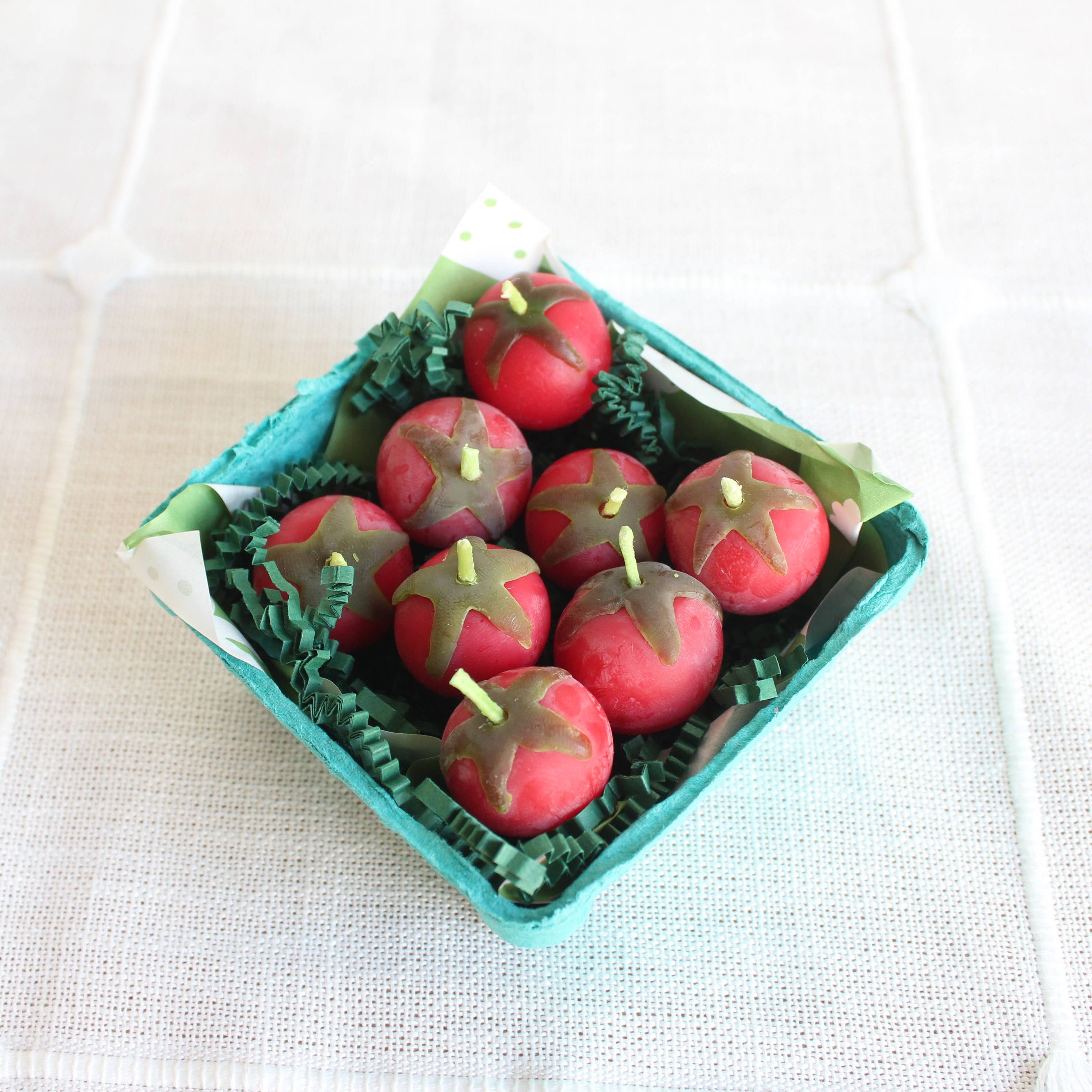 Red Cherry Tomato Beeswax Candles