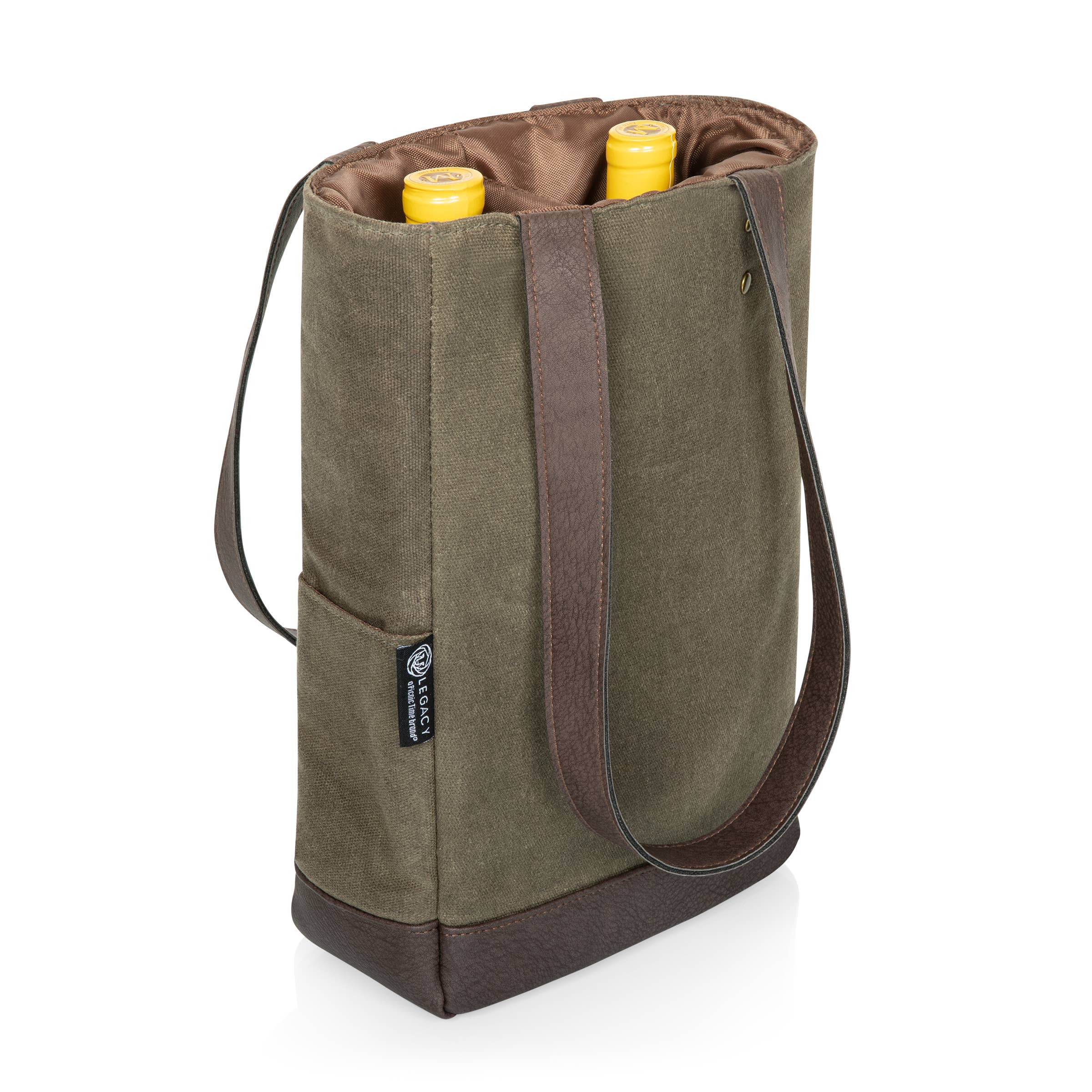 Khaki 2 Bottle Insulated Wine Tote