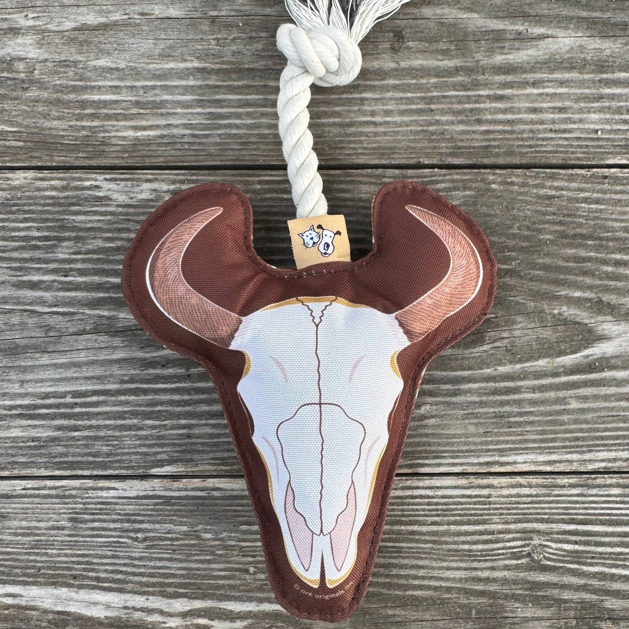 Bison Skull Rope Dog Toy