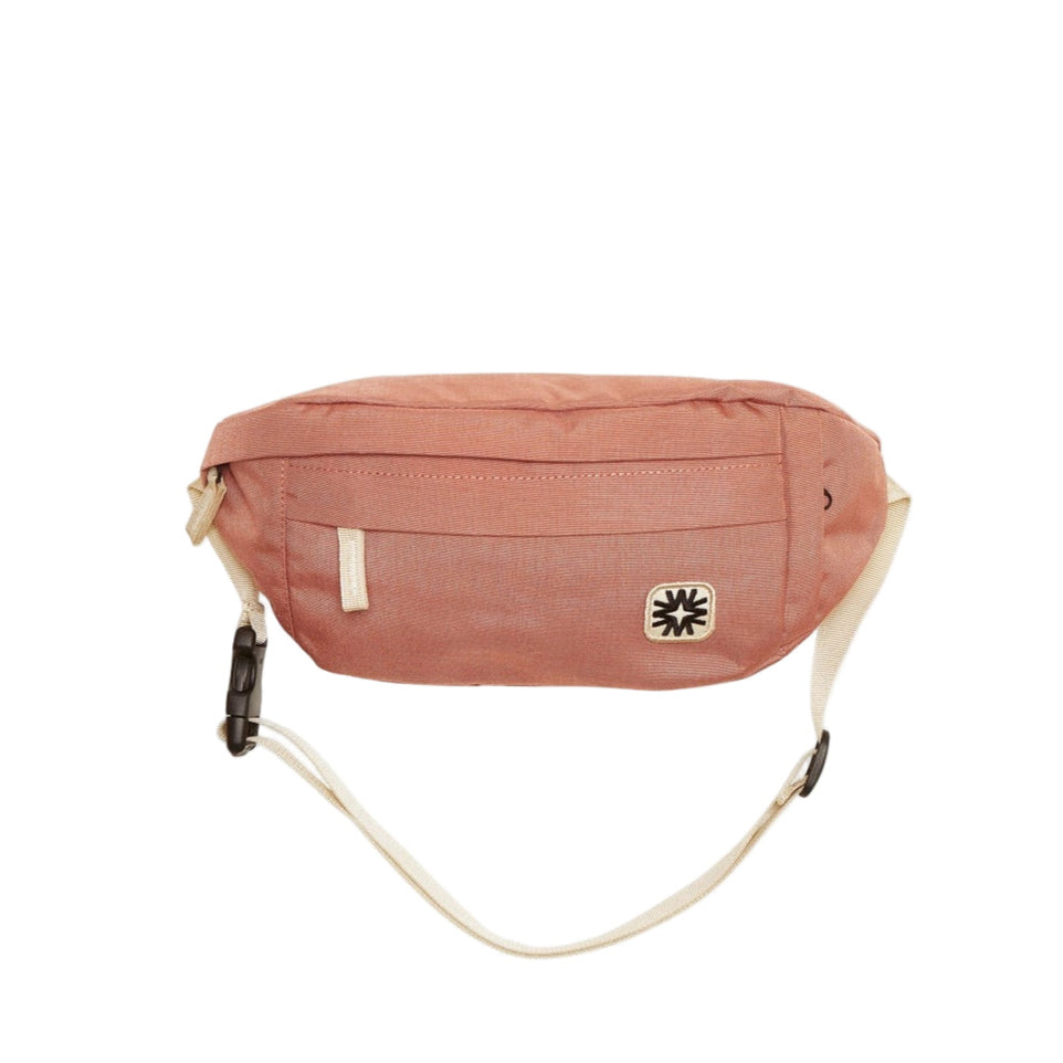 Louie Sling bag in rose pink canvas with adjustable strap, compact crossbody perfect for weekend outings or festivals.