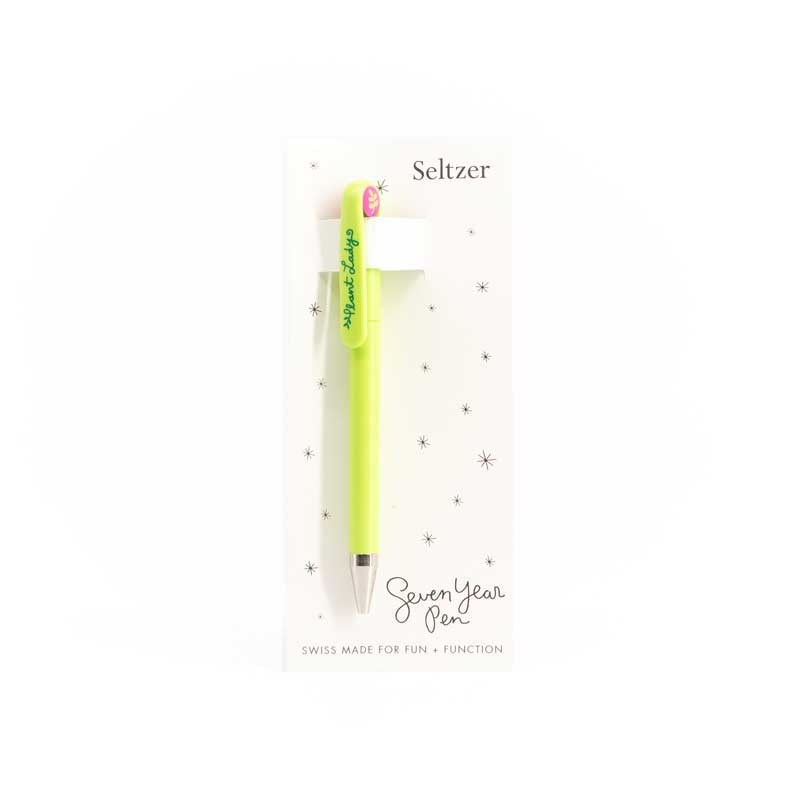 High-quality, bright green pen with the words “plant lady” in cursive