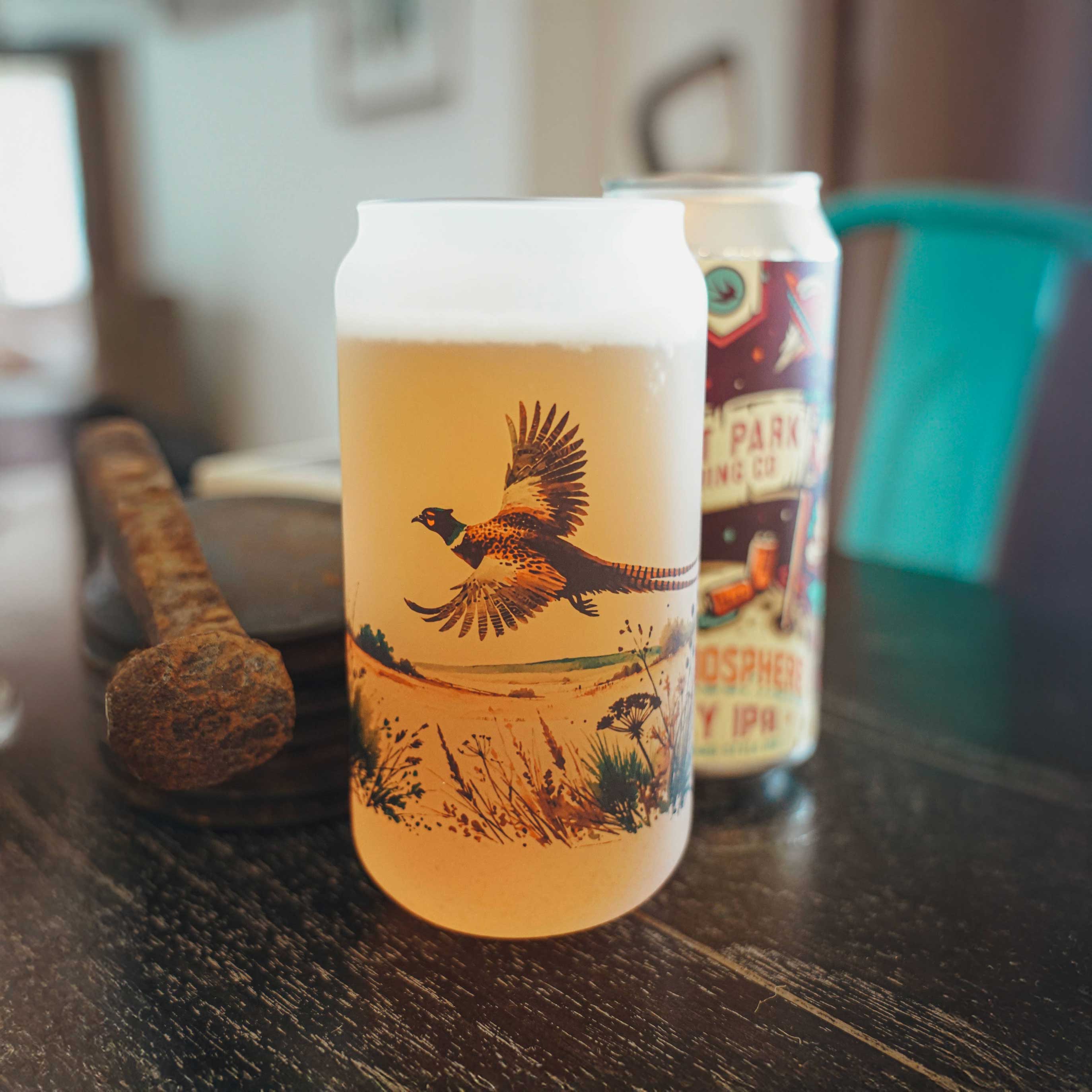 Fields & Feathers Frosted Glass