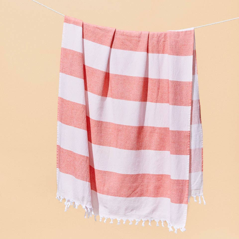 Tomato/Pink Feather Weight Towel