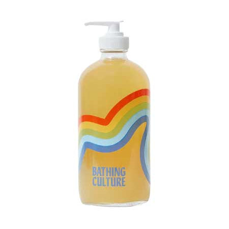 16oz refillable glass body wash bottle inspired by California redwood scent, all-natural and sustainable for all skin types
