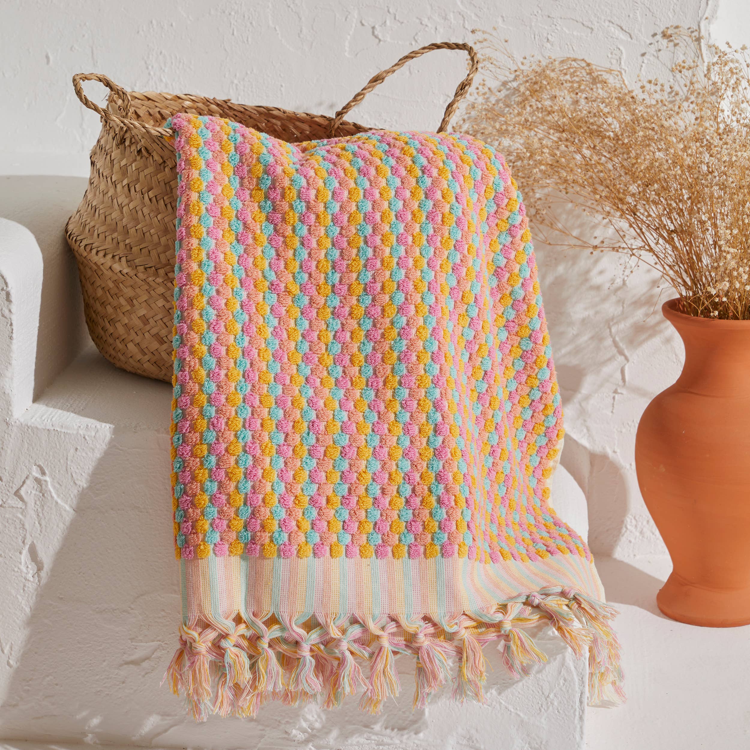 Pink/Orange Handloom Turkish Bath Towel