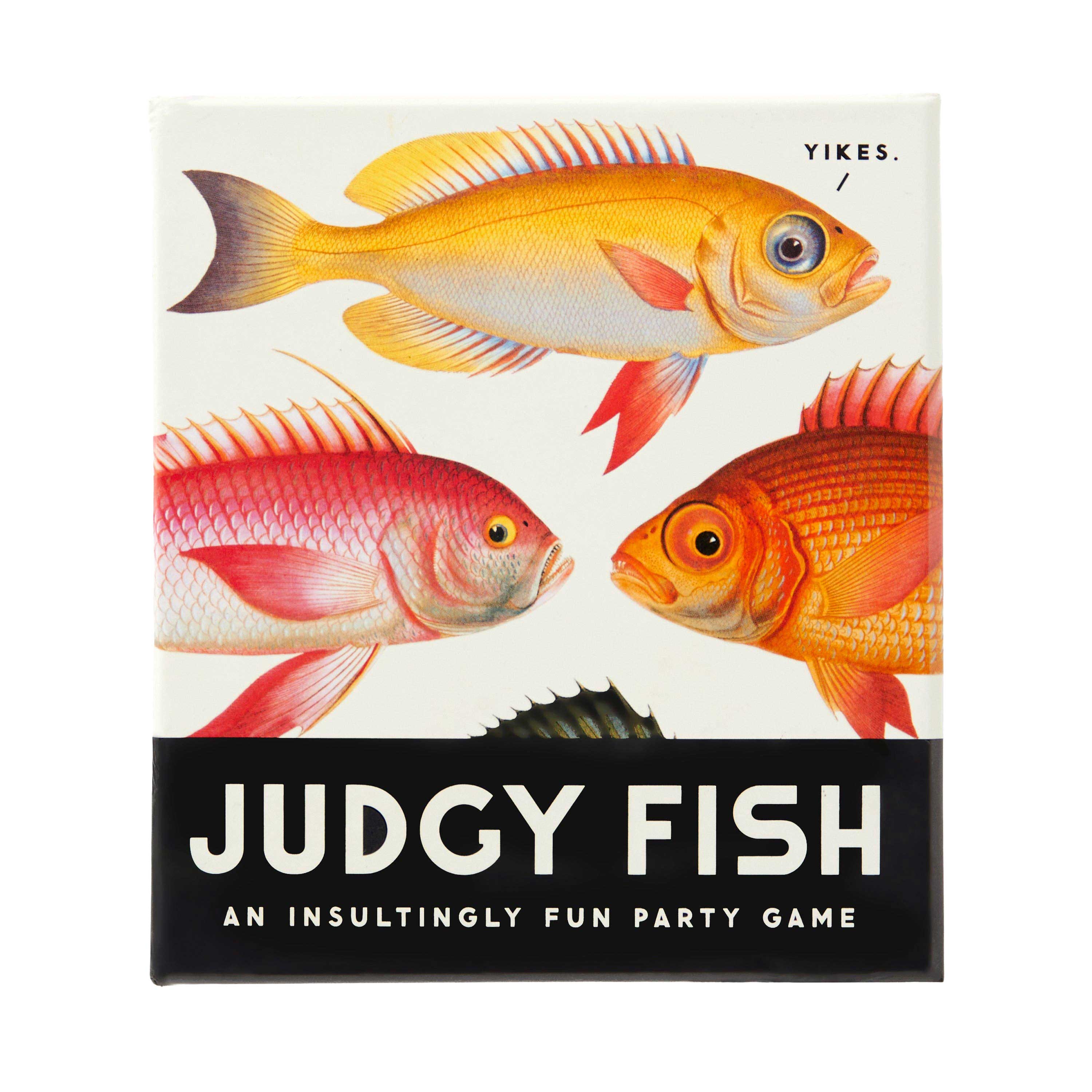 Not your regular game of Go Fish! Judgy Fish card game where players create funny, sassy insults judged by a crew of snarky fish.