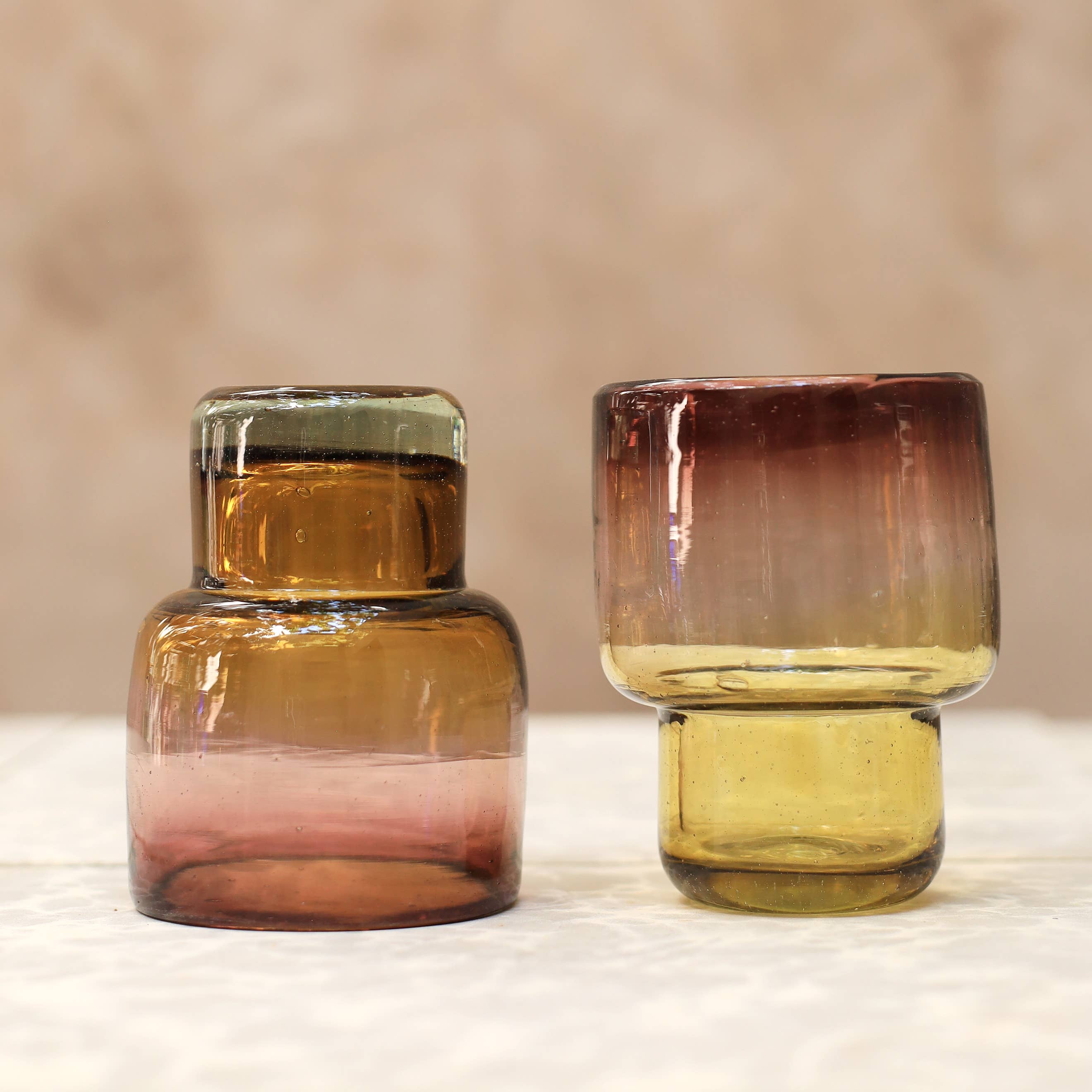 Handblown Stacking Glass – Amber
