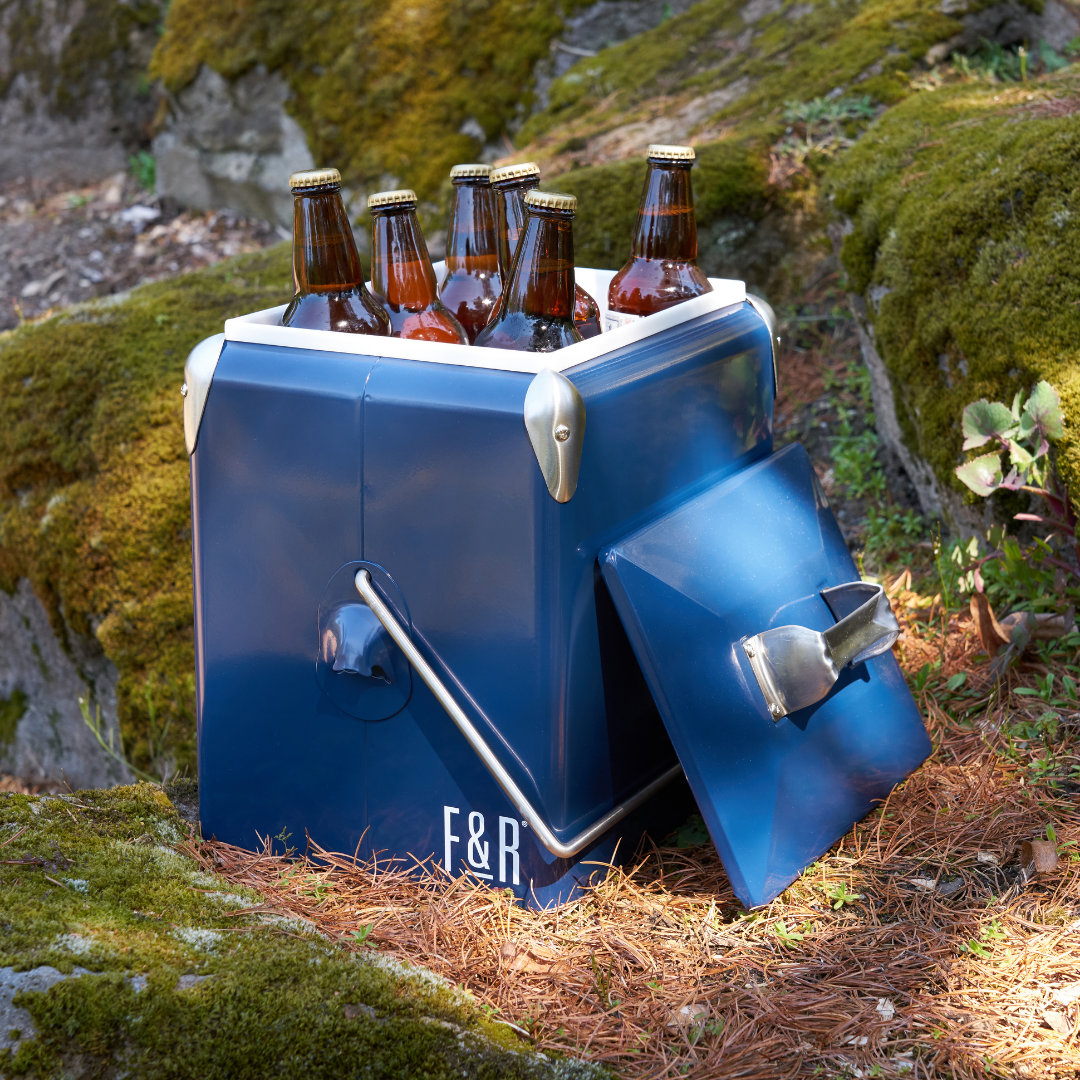 Blue Vintage Metal Cooler