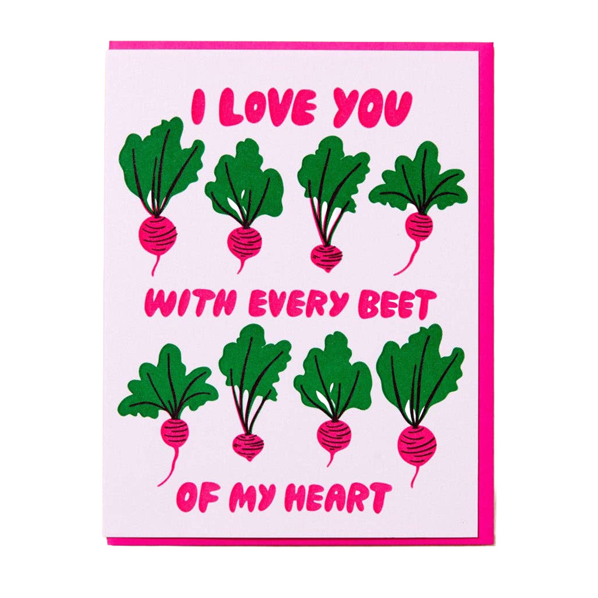 Letterpress Love Card—Every Beet (Garden Root Veggie, Heart)