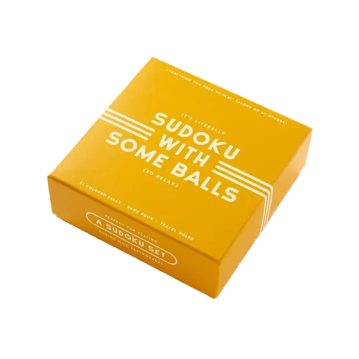 Sudoku game with colored wooden balls replacing numbers, a playful twist on the classic brain puzzle.