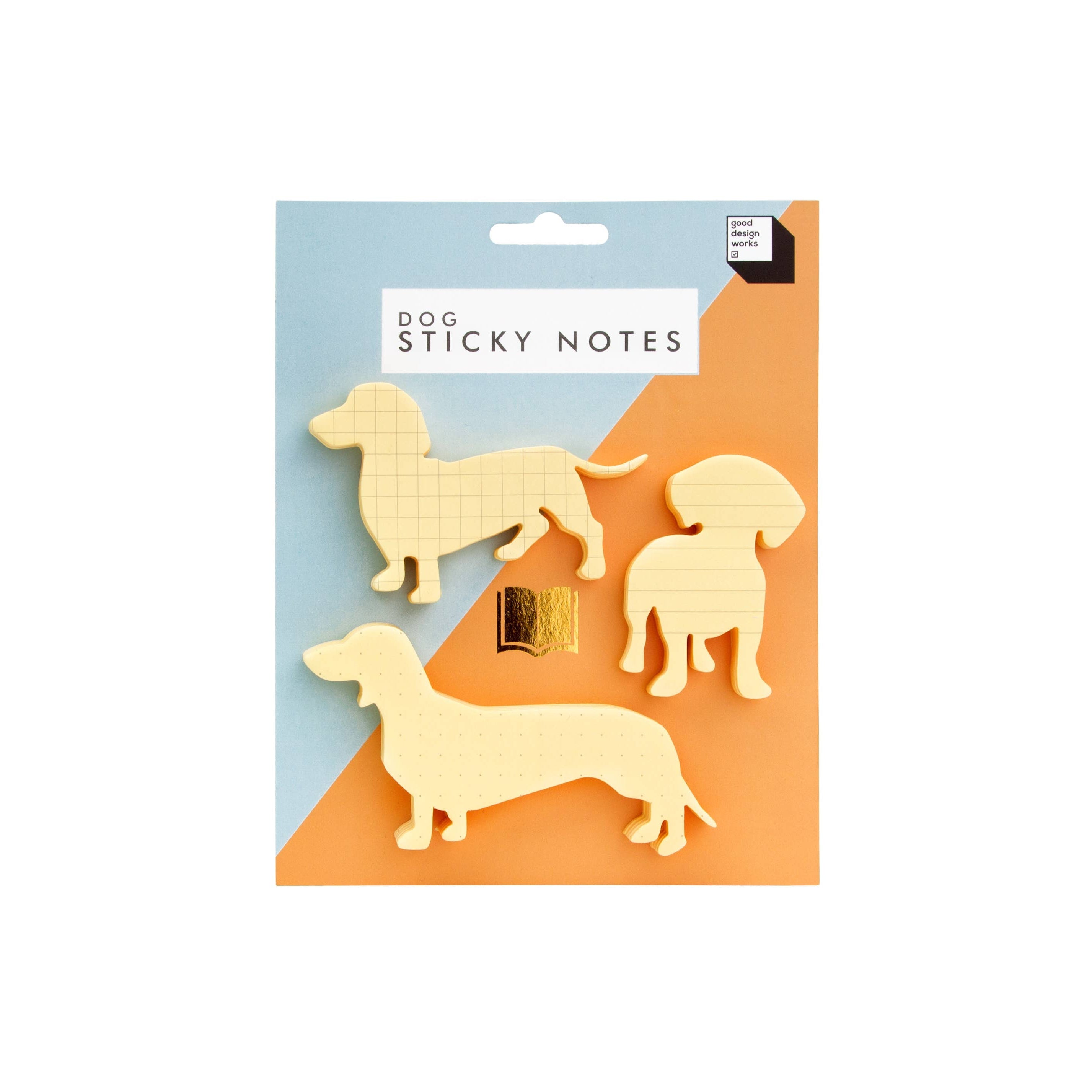 Set of 3 small sticky notepads in the shapes of dogs. Cute gift for students, teachers or a coworkers desk.