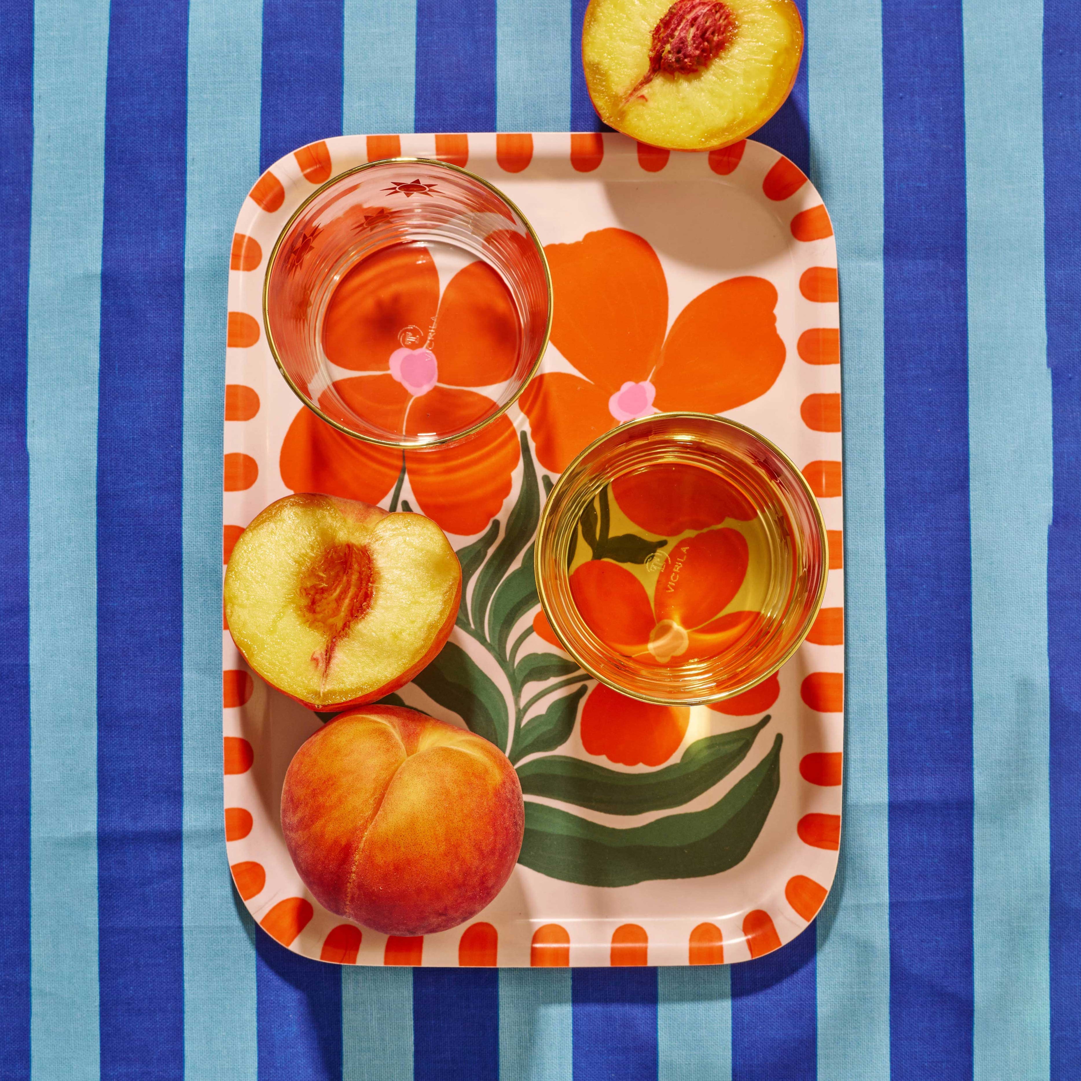 Wild Flower Bent Birch Serving Tray