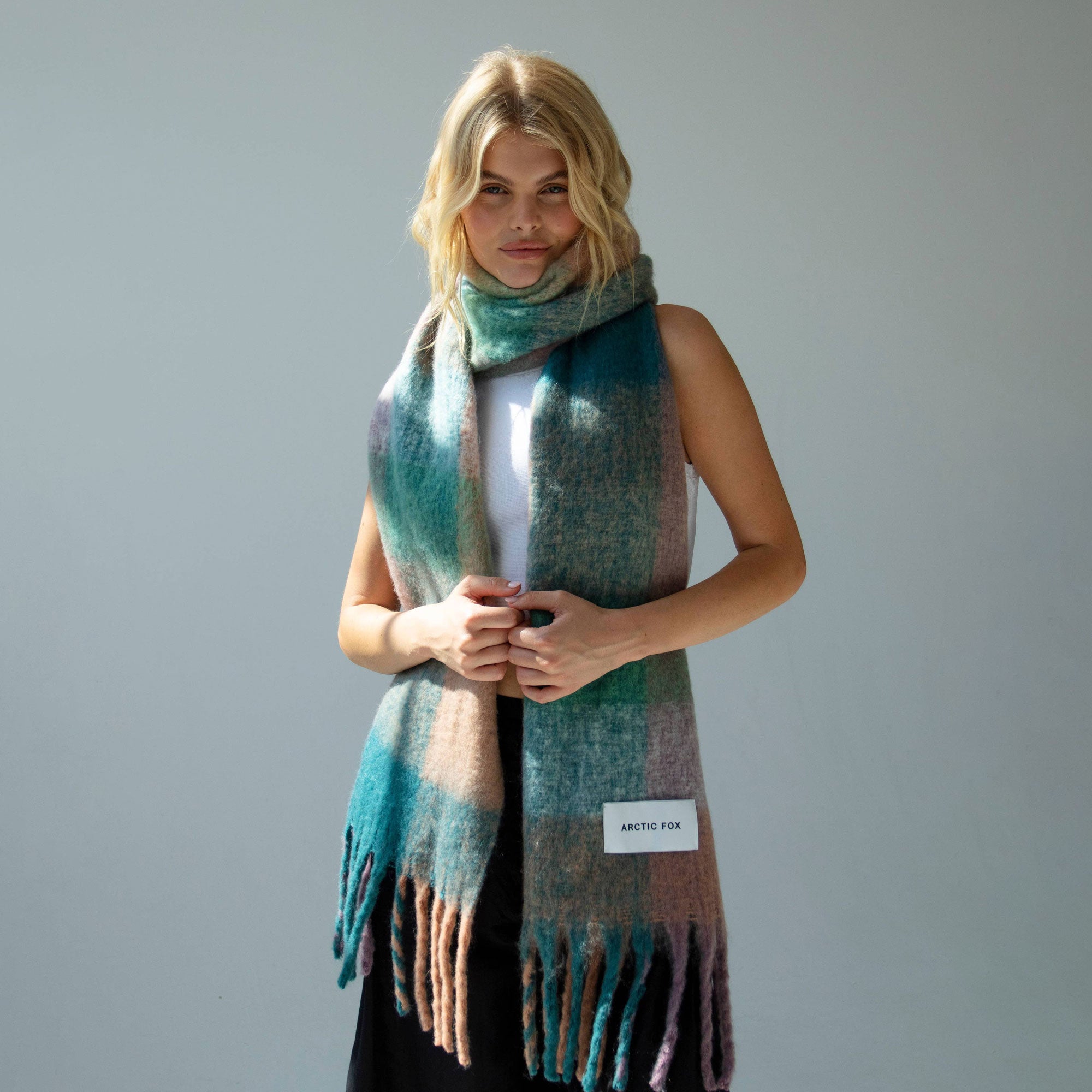 Lilac Check Reykjavik Scarf