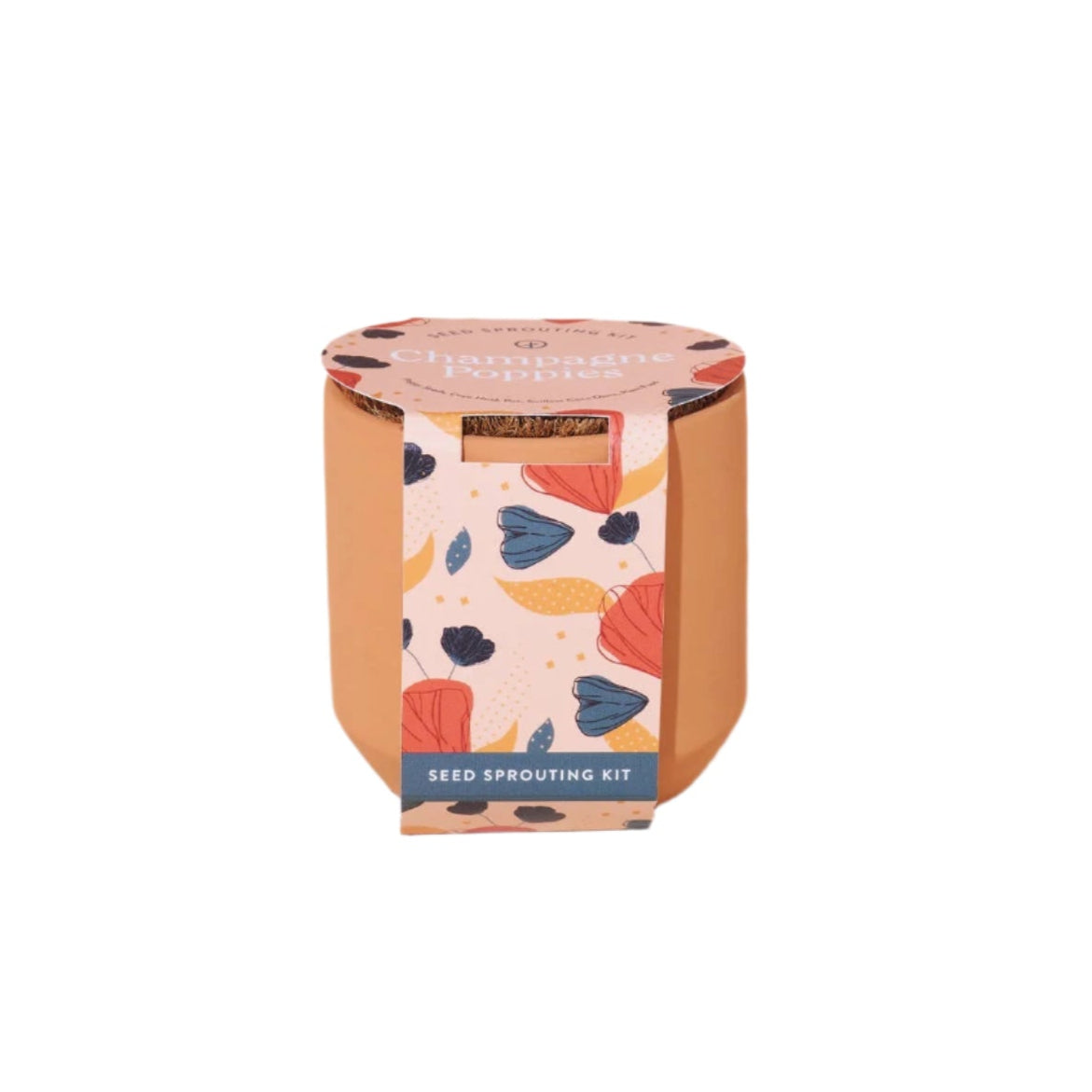 Mini terracotta grow kit with reusable pot and poppy seeds, includes everything needed to start growing—just add water and sun! Perfect gift for a beginner gardener!