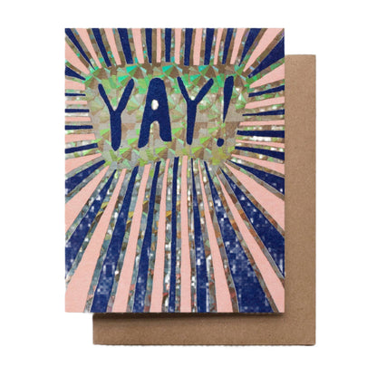 Bright and glittery vibes are what this YAY! holographic card brings, blank inside, perfect for all celebrations, parties and events.