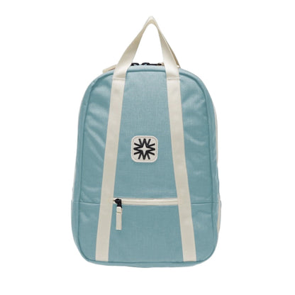 Baby blue canvas Arrow Pack backpack with adjustable straps, lightweight design ideal for school or casual outings