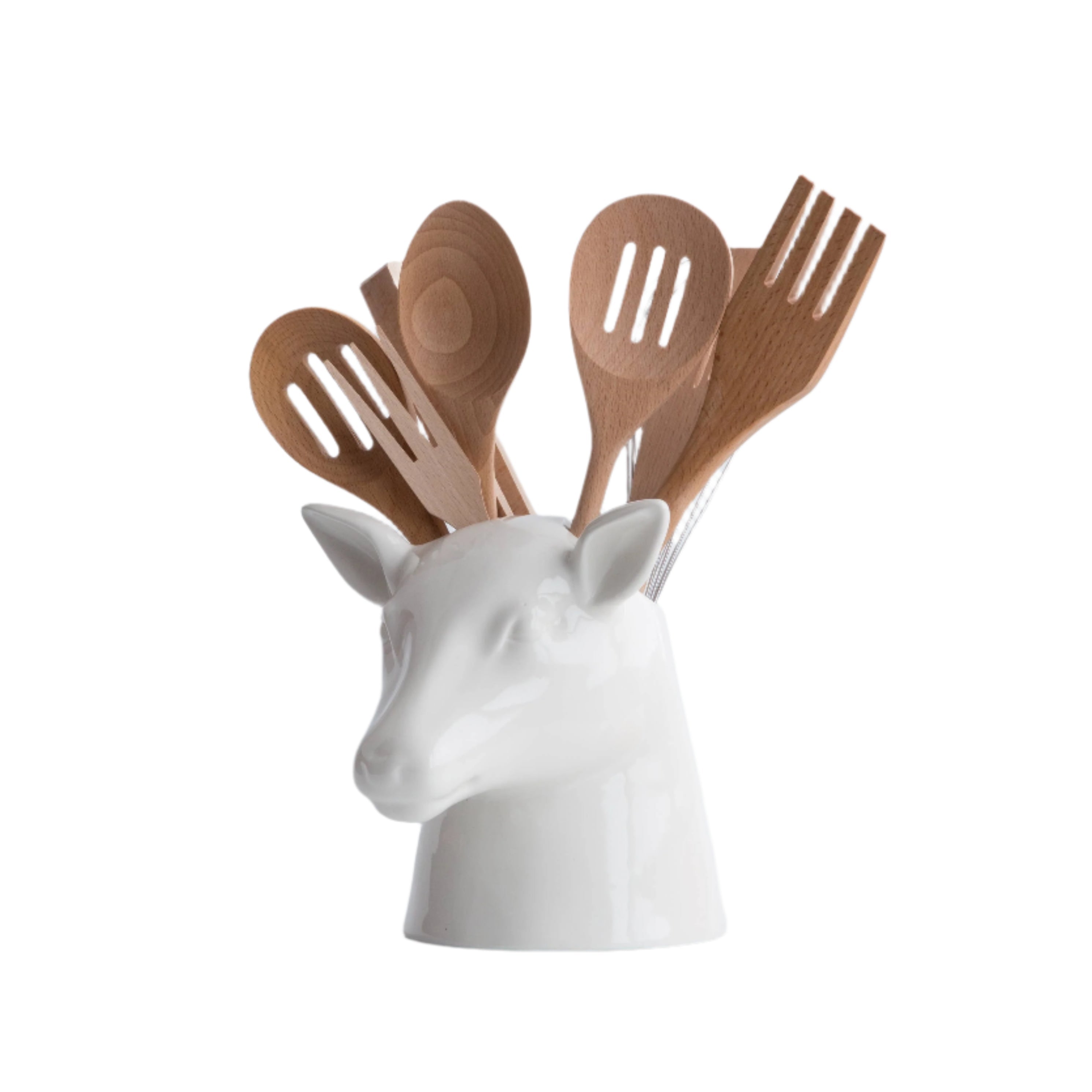 Ceramic Stag Head Utensil Holder