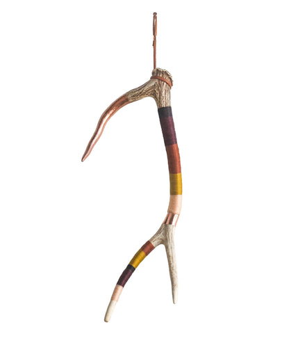 Medium Axis Wool Wrapped Deer Antler with Copper
