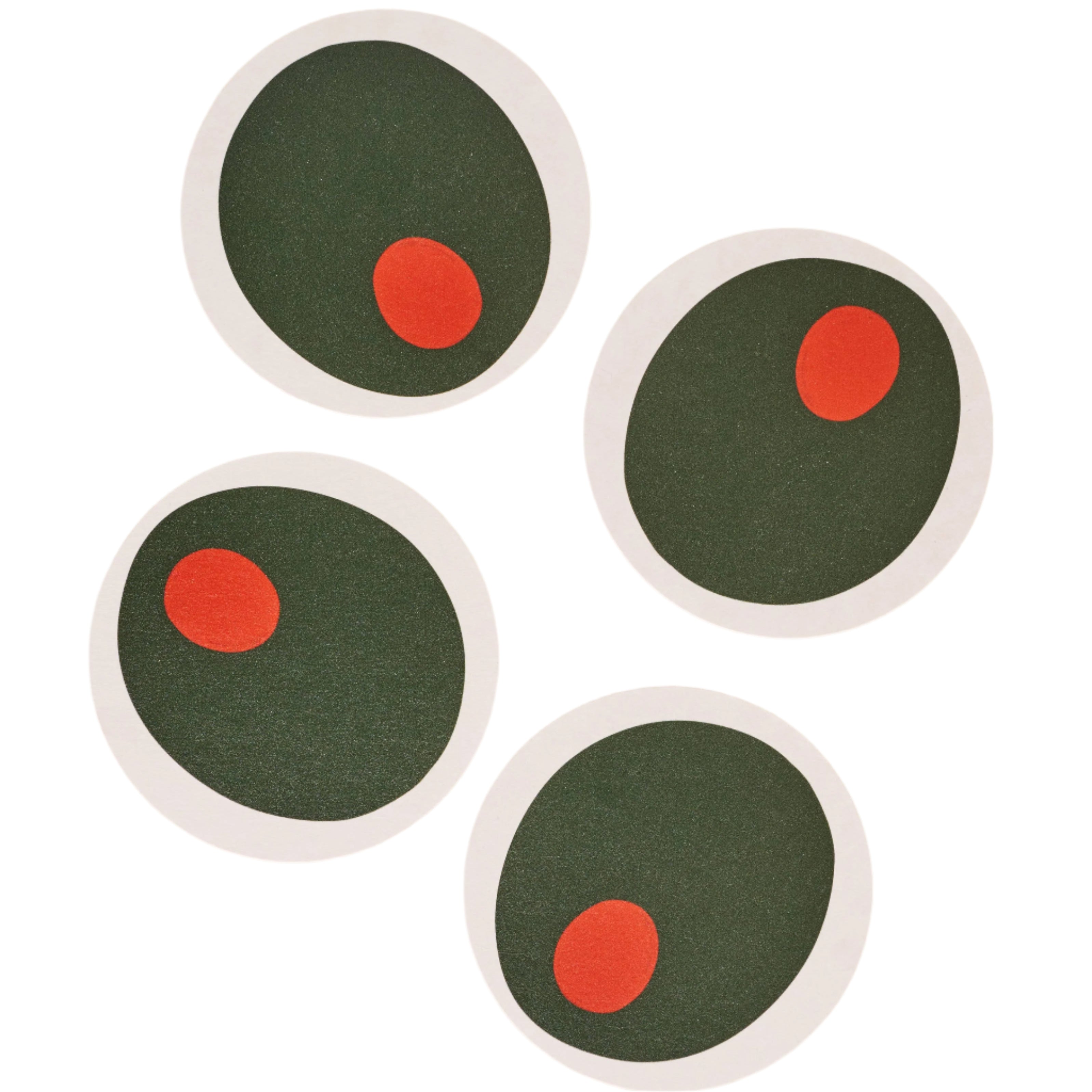 Pimento Olive Coasters Set