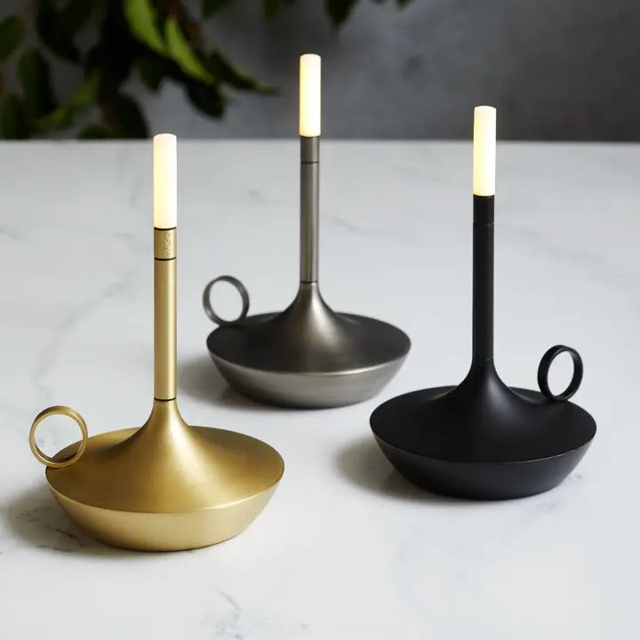 Brass Wick Portable Rechargeable Candle Lamp