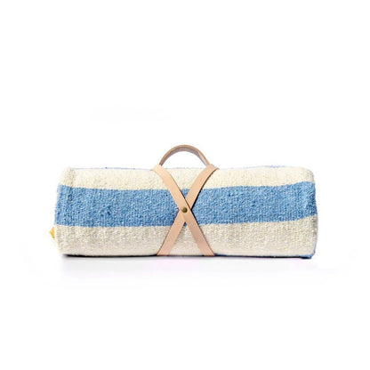 Handwoven sky blue, light pink and yellow hued throw blanket 83x51, soft cotton-acrylic blend. perfect home decor gift. 