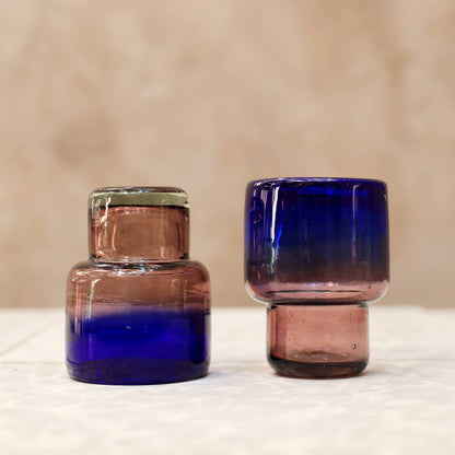 Handblown Stacking Glass – Cobalt