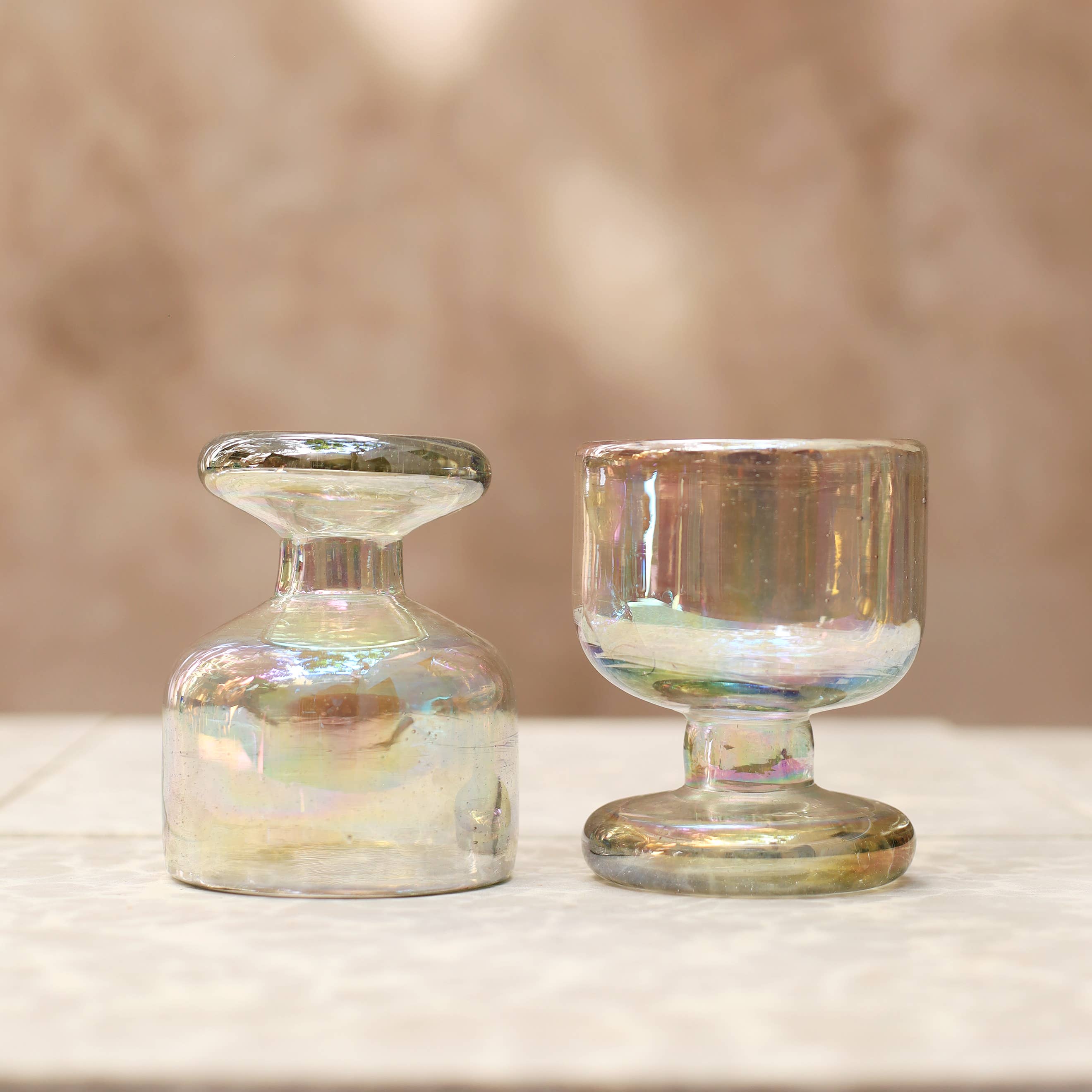 Handblown Stackable Copa Glass – Iridescent