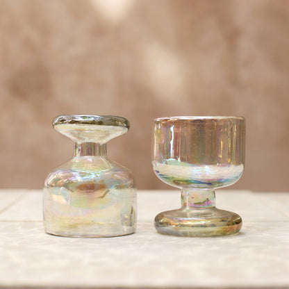 Handblown Stackable Copa Glass – Iridescent