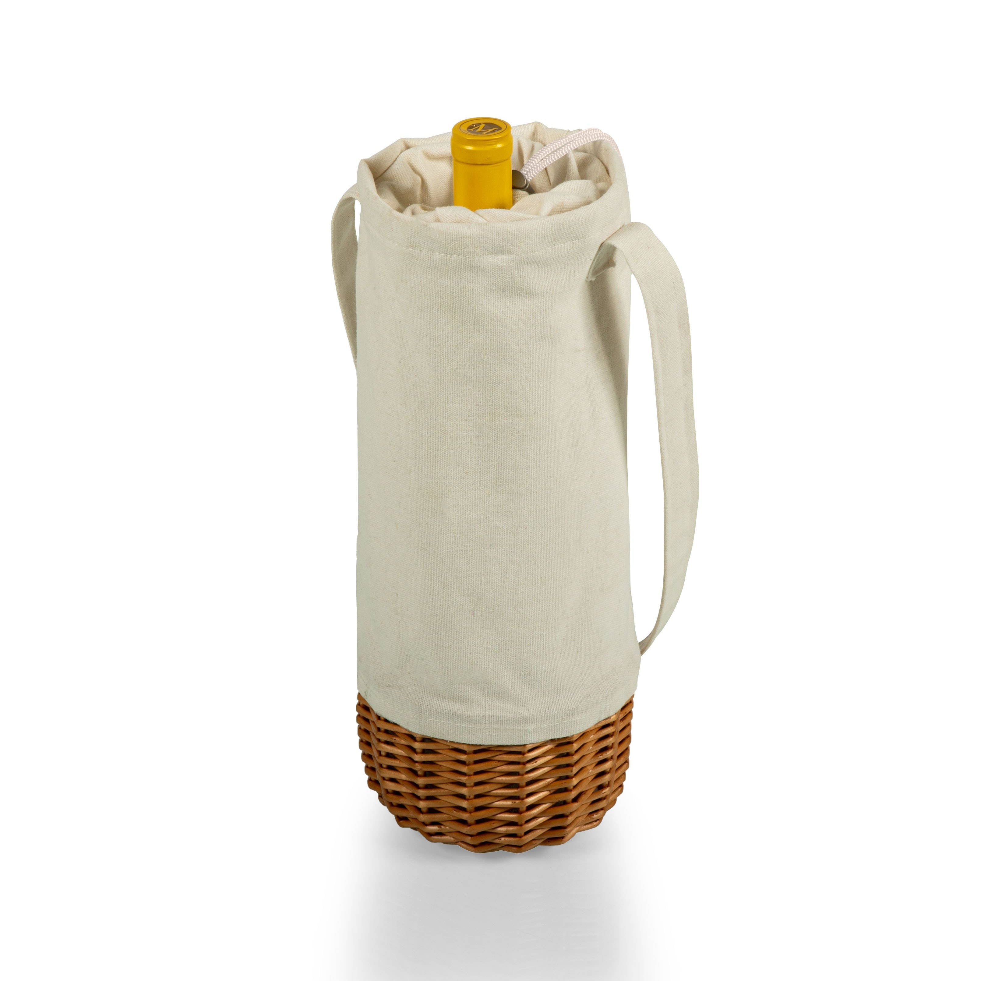 Cream Insulated Canvas Wine Basket