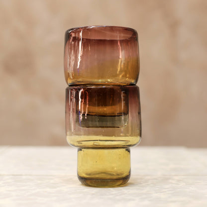 Handblown Stacking Glass – Amber