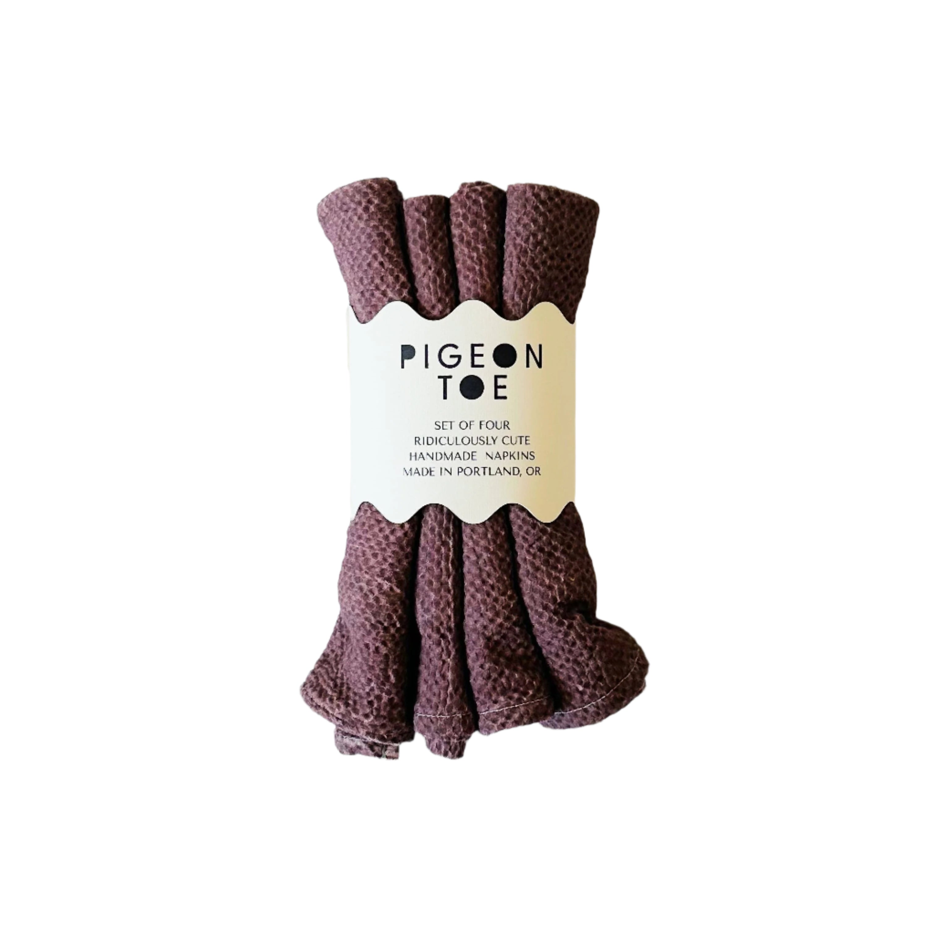 Set of 4 textured cotton napkins all hand dyed a deep rich purple