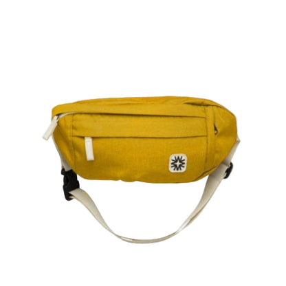 Louie Sling bag in yellow canvas with adjustable strap, bright crossbody design for festivals, errands, or weekend wear.