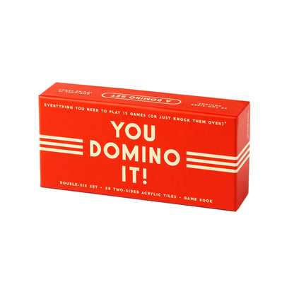 Double-six domino set with 15 game instructions, stylish and gift-ready for endless play.