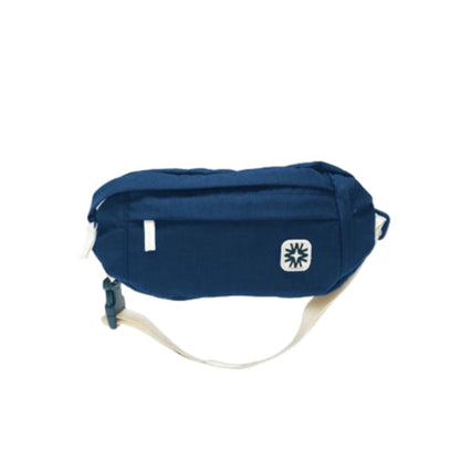 Louie Sling bag in navy blue canvas with adjustable strap, compact crossbody design ideal for travel or daily essentials.