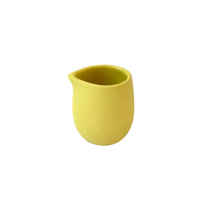 3oz handmade ceramic creamer in glossy canary yellow is perfect for syrup, sauce and decor.