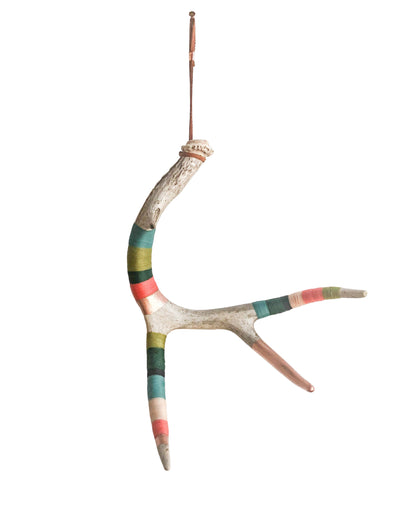 Extra Large Whitetail Wool Wrapped Deer Antler with Copper