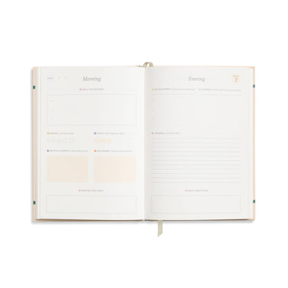 Happy Stripes A5 Hardcover Guided Wellness Journal