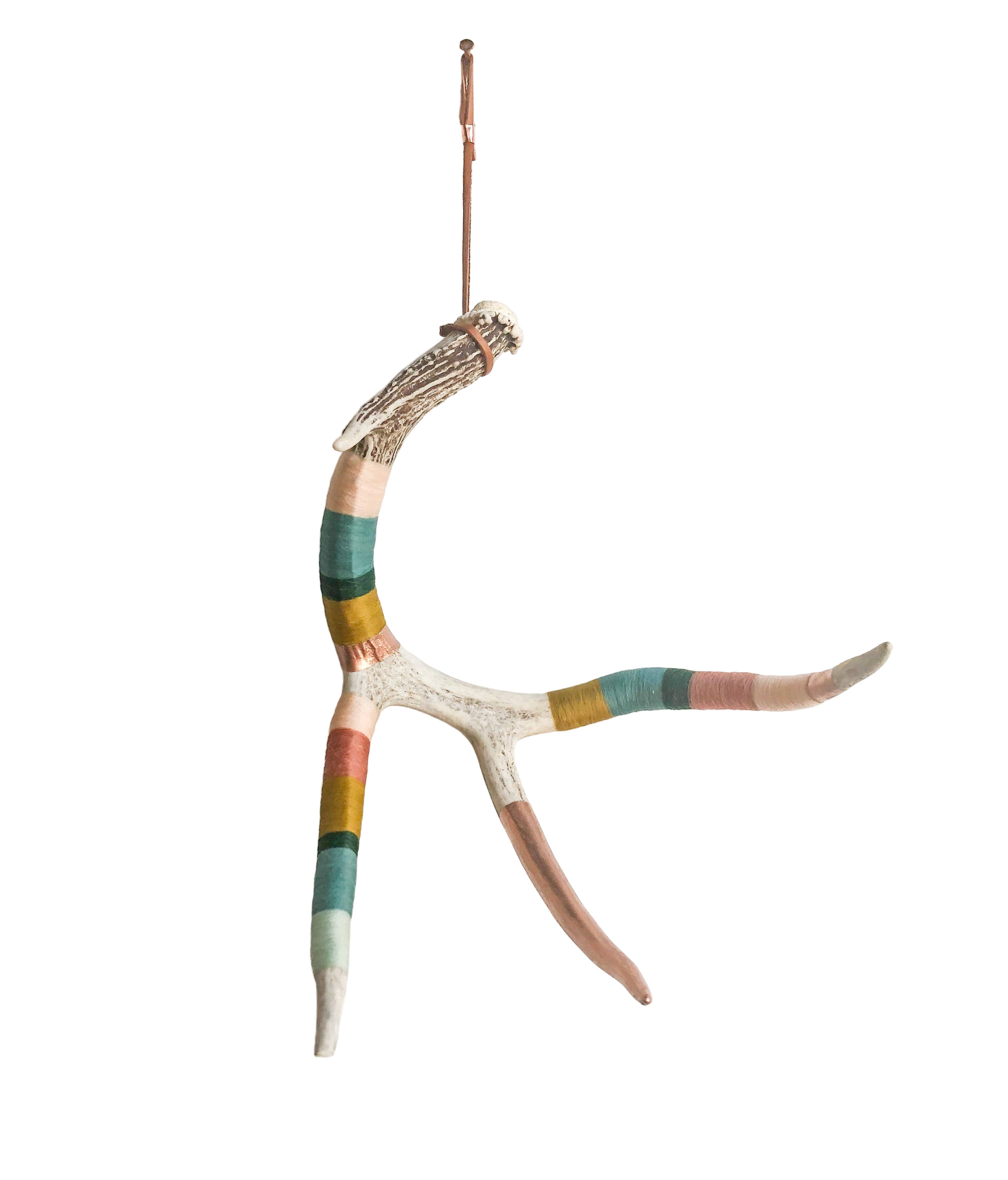 Extra Large Whitetail Wool Wrapped Deer Antler with Copper