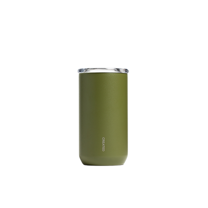 Olive green 12oz Everyday Tumbler with leakproof lid, ideal for commuting, road trips, or sipping coffee on the go