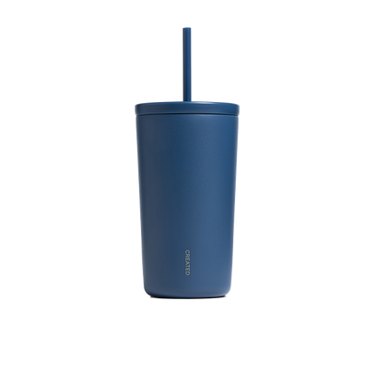 Pacific blue 16oz Cold Cup with twist lid and reusable straw, BPA-free, and no-sweat finish. Perfect for hot or iced tea.