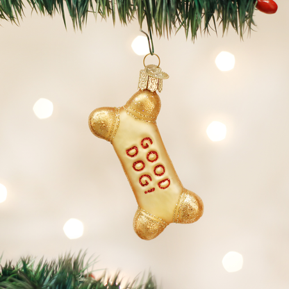 Good Dog Glass Ornament