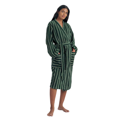 Green Stripe Cotton Robe