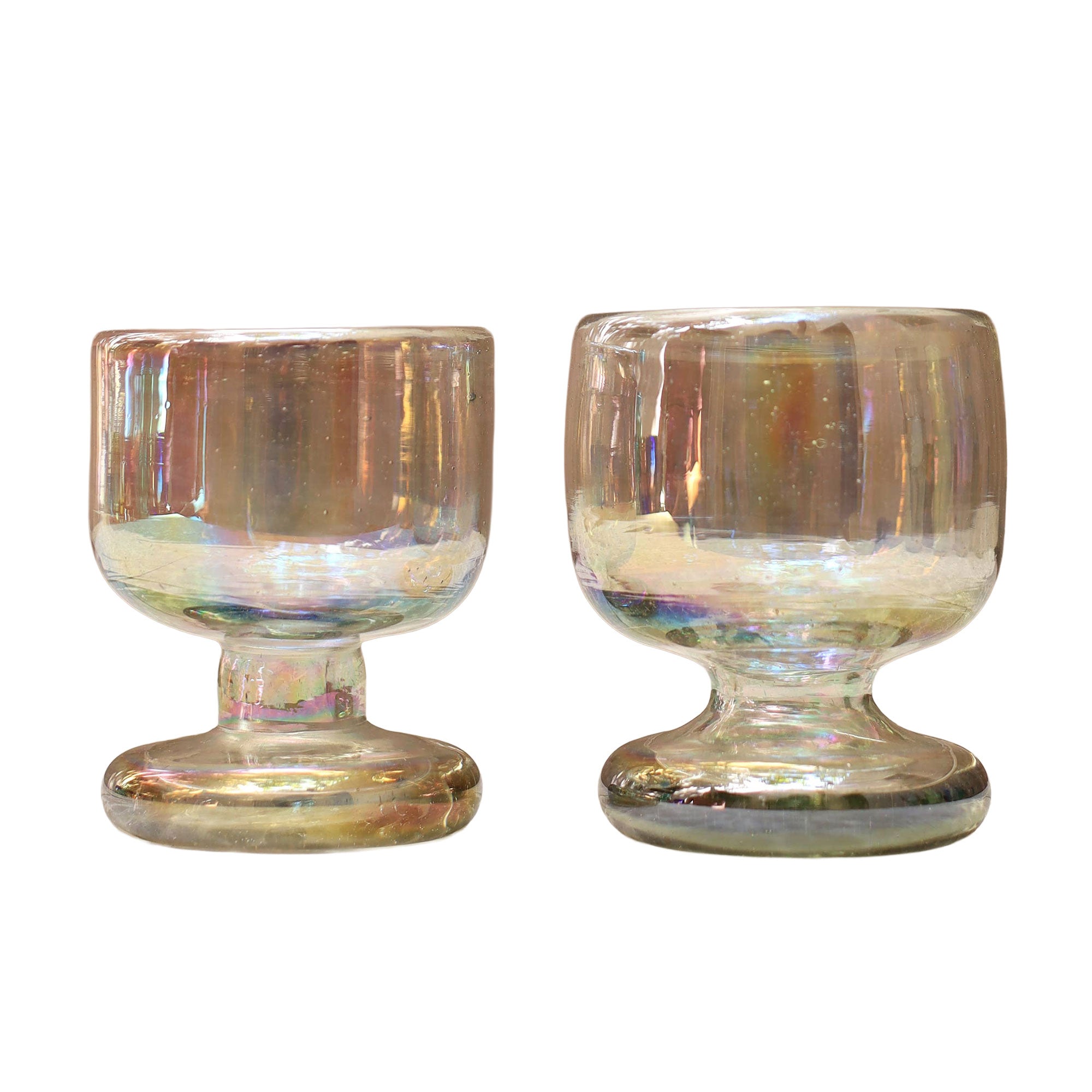 Handblown Stackable Copa Glass – Iridescent
