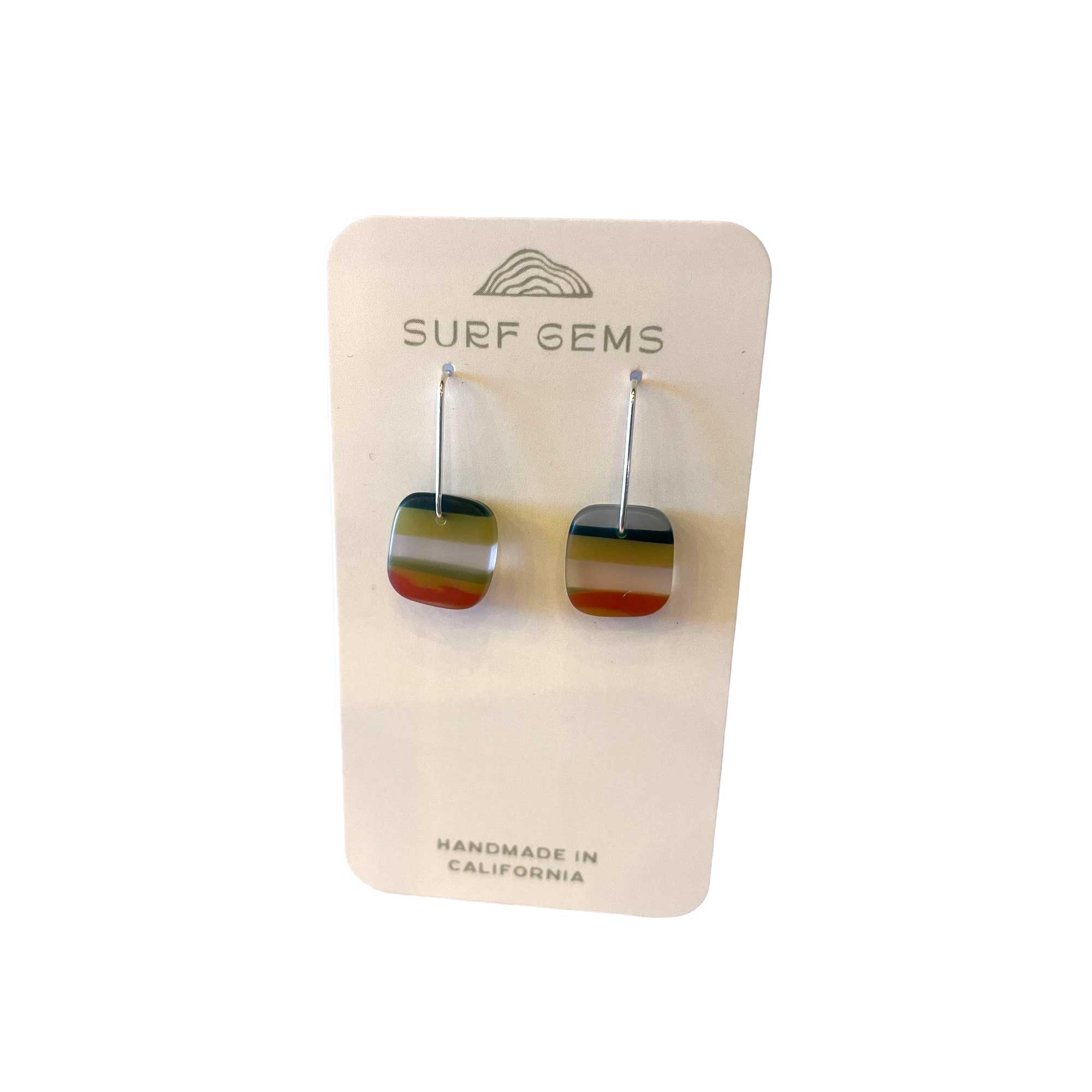 Sunset Stripe Surf Rock Earrings