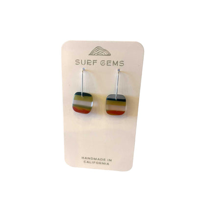 Sunset Stripe Surf Rock Earrings