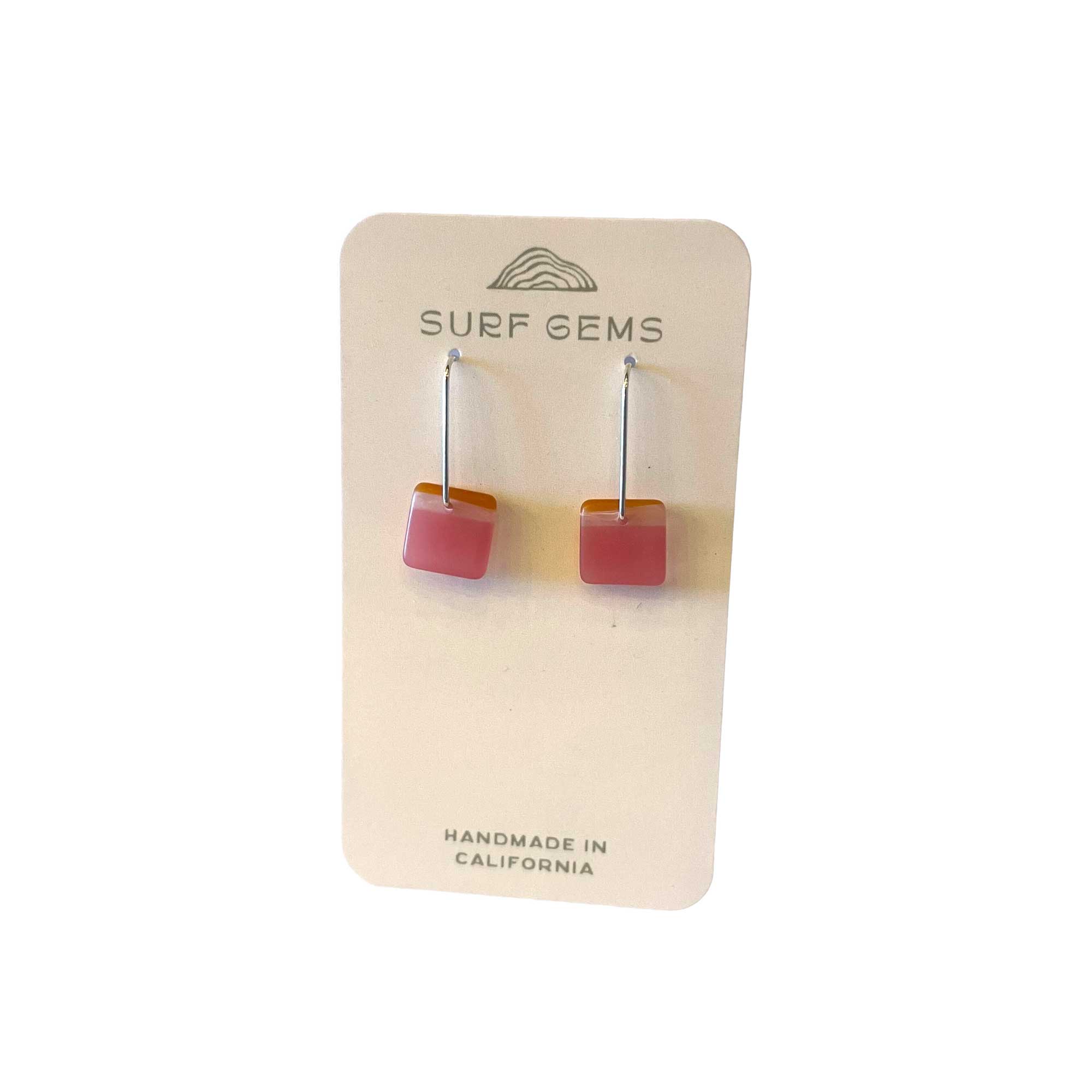 Pink Horizon Surf Rock Earrings
