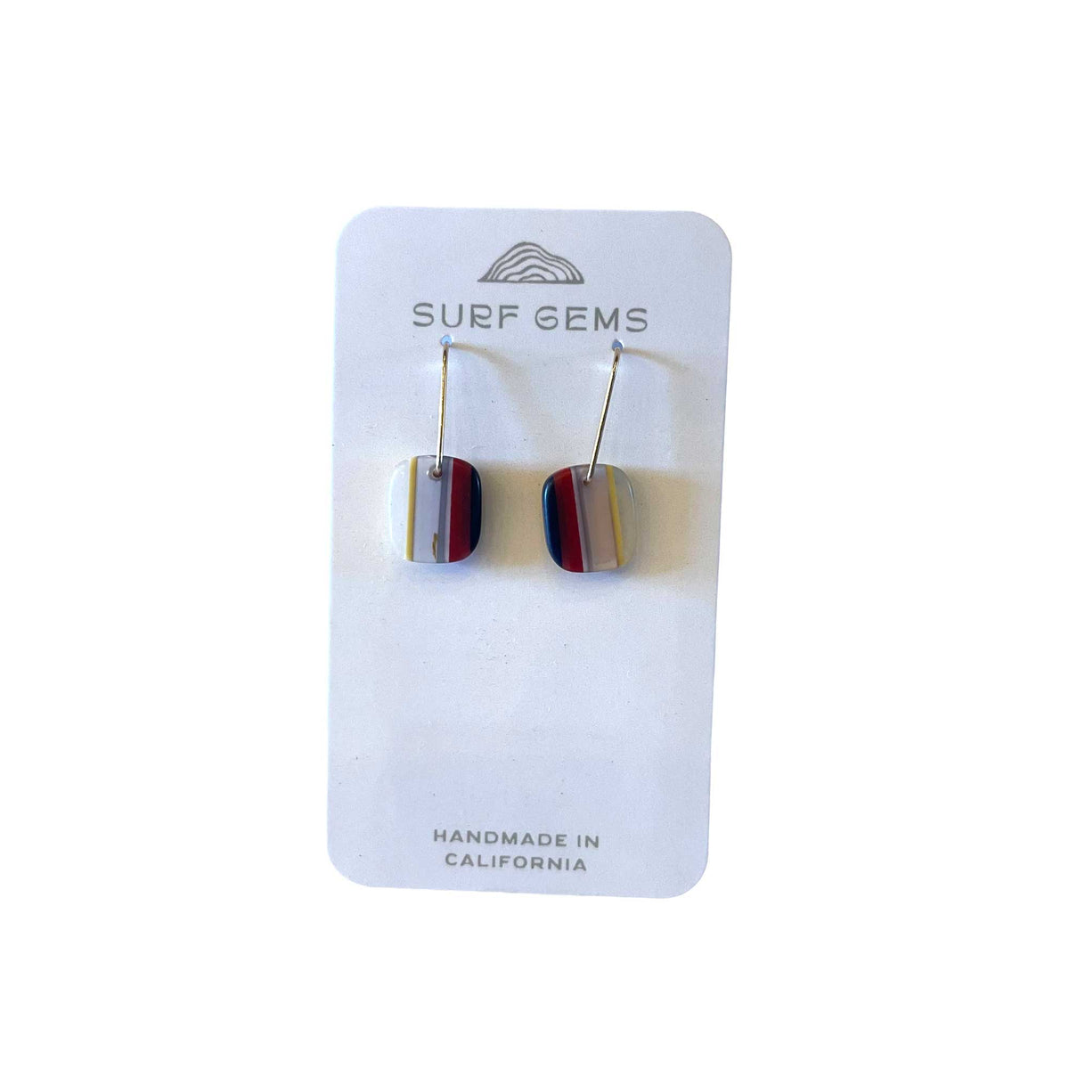 Sunset Stripe Surf Rock Earrings