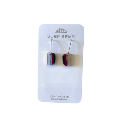 Sunset Stripe Surf Rock Earrings