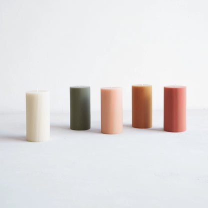 Petal Fancy Ribbed Pillar Candle